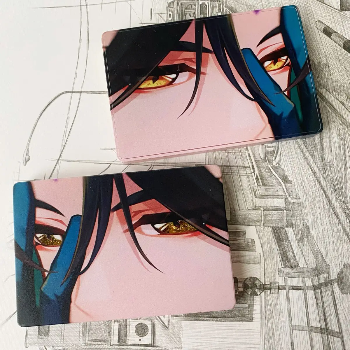 Anime Game GS Impact Liyue Adeptus Xiao Yaksha Merch Eye Close-up Quicksand Mahjong Customize Acrylic Ornaments Souvenir