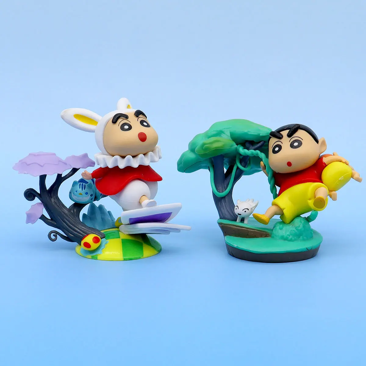 8pcs/set 10CM New Anime Crayon Shin-chan Cos series scenes Q Version kawaii Action Figure PVC Model Toys doll collect Gifts