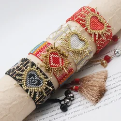 Beaded Bracelet Hand woven fashion love Hyperbole Simplicity Bohemia Adjustable Rice Ball Bracelet Unisex