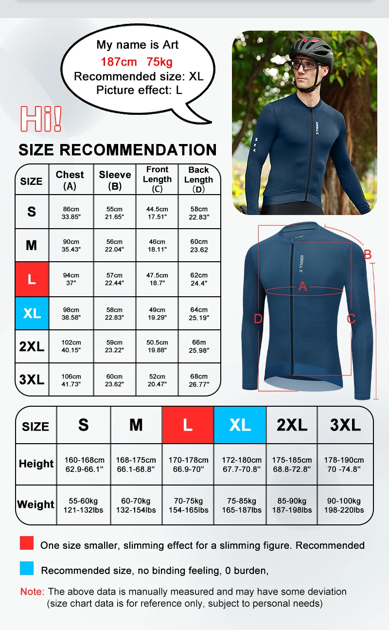 X-TIGER Radtrikot mit langen Ärmeln und Reißverschluss, Sport-Radtrikot für Herren, professionelle, figurbetonte Fahrradbekleidung, Herren-Radtrikot. – Detail 7