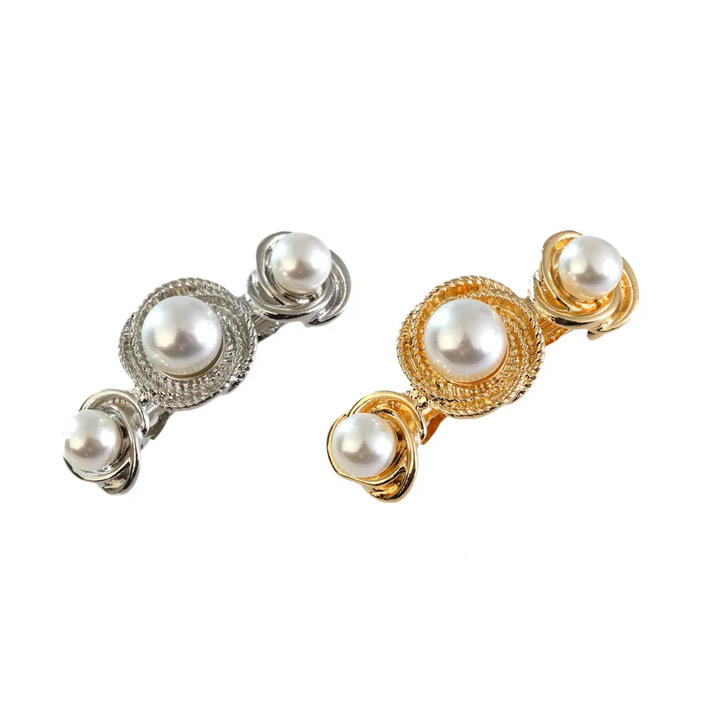 2Pcs Pearl Hair Clip Fashionable Women Accessories Long Lasting Gentle Treatment Spiral Pearl Hair Alloy Barrettes