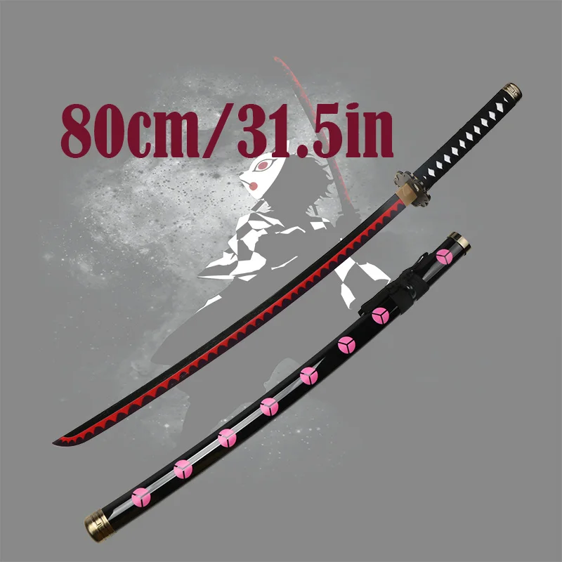 

80cm Roronoa Zoro Katanas Anime Cosplay Props Sandai Kitetsu Enma Purple Yubashiri Sword for Halloween Party Role Play