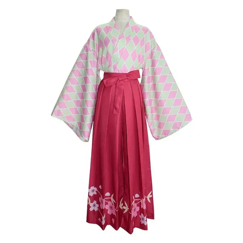 

Kanroji Mitsuri Cos Anime Demon Slayer Cosplay Costumes Mitsuri Kanroji Kimono With Wig Halloween Carnival Dress For Women Girls