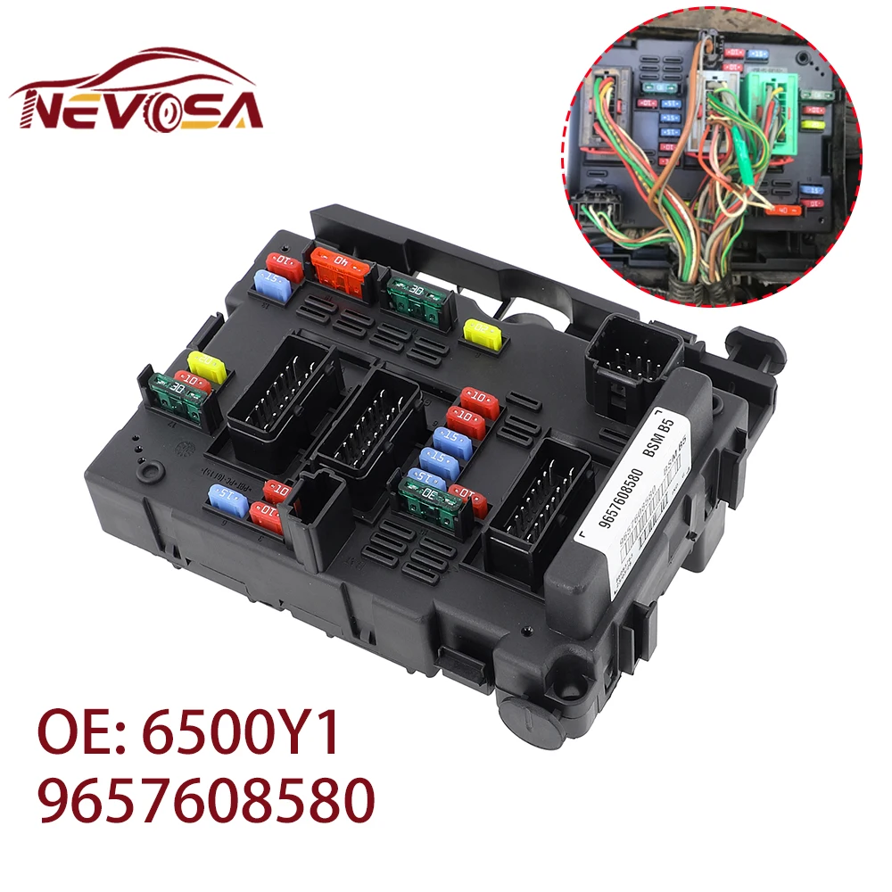 

NEVOSA Fuse Box Assembly Relay For Citroen C3 C5 C8 Xsara Picasso Peugeot 206 Cabrio 307 Cabrio 406 Coupe 807 9657608580 6500Y1