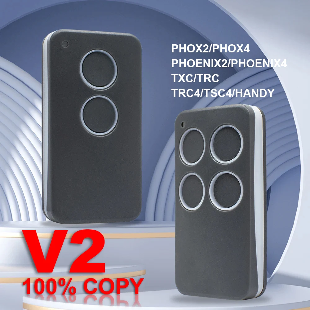 V2 PHOX4 PHOX2 Control remoto para puerta de garaje PHOENIX2 PHOENIX4 TXC TRC TRC4 TSC4 HANDY 433MHz comando garaje código rodante llavero