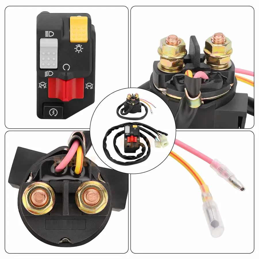 M MATI Handlebar & Starter Relay Switch for Honda TRX250EX 250EX Sportrax 250 2006-2007 35200-HN6-A31 35850-HM8-A41