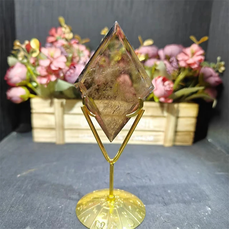 Wholesale High Quality Crystal Rhomboid Reiki Healing Stone Smoky Quartz Diamond For FengShui