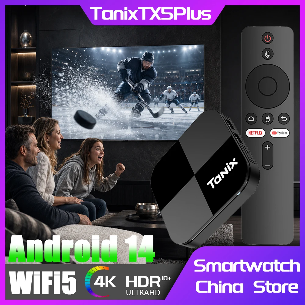 Original Tanix TX5 Plus TV Box Amlogic S905X5M AV1 BT DDR4 Android14 Wifi5 4K HDR Home Media Player 1000M Lan Set Top Box