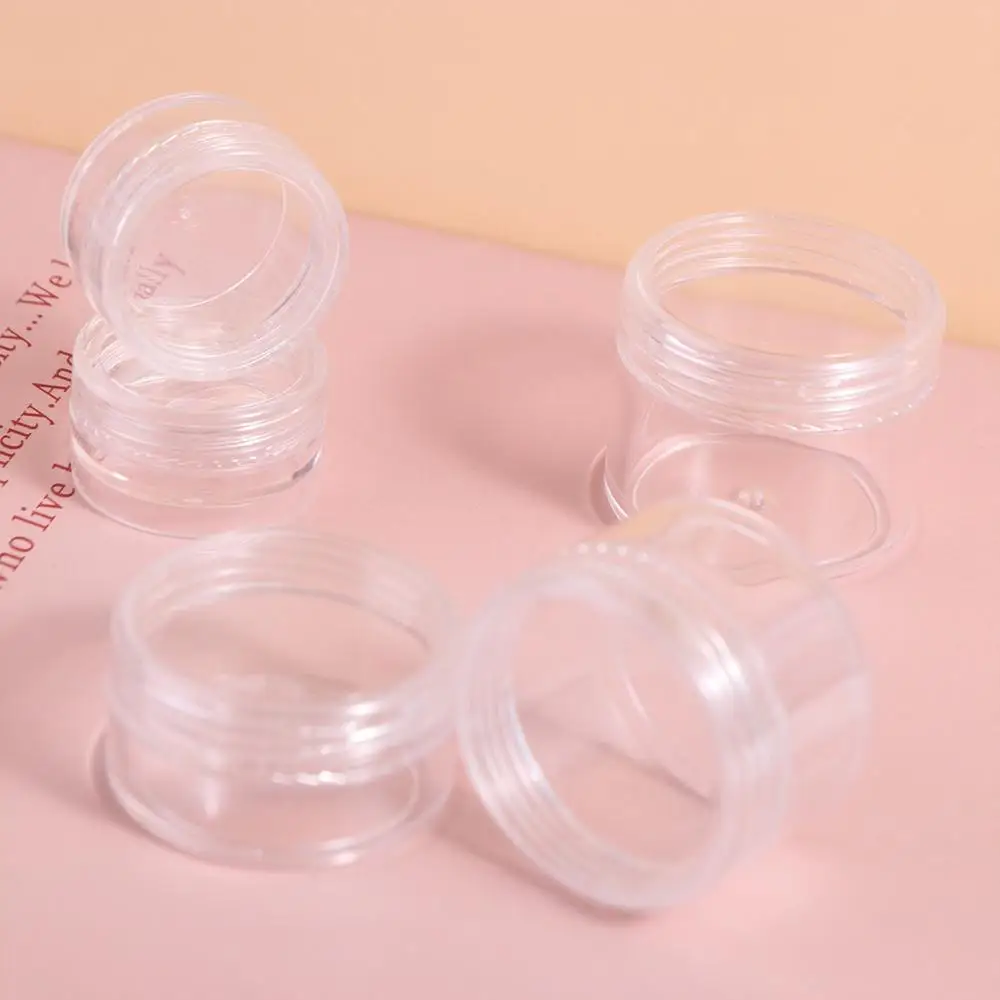 Reusable Transparent Clear Cream Jar Portable Plastic Small Round Jars Multi-purpose Sub-bottling Jewelry Storage Box Women