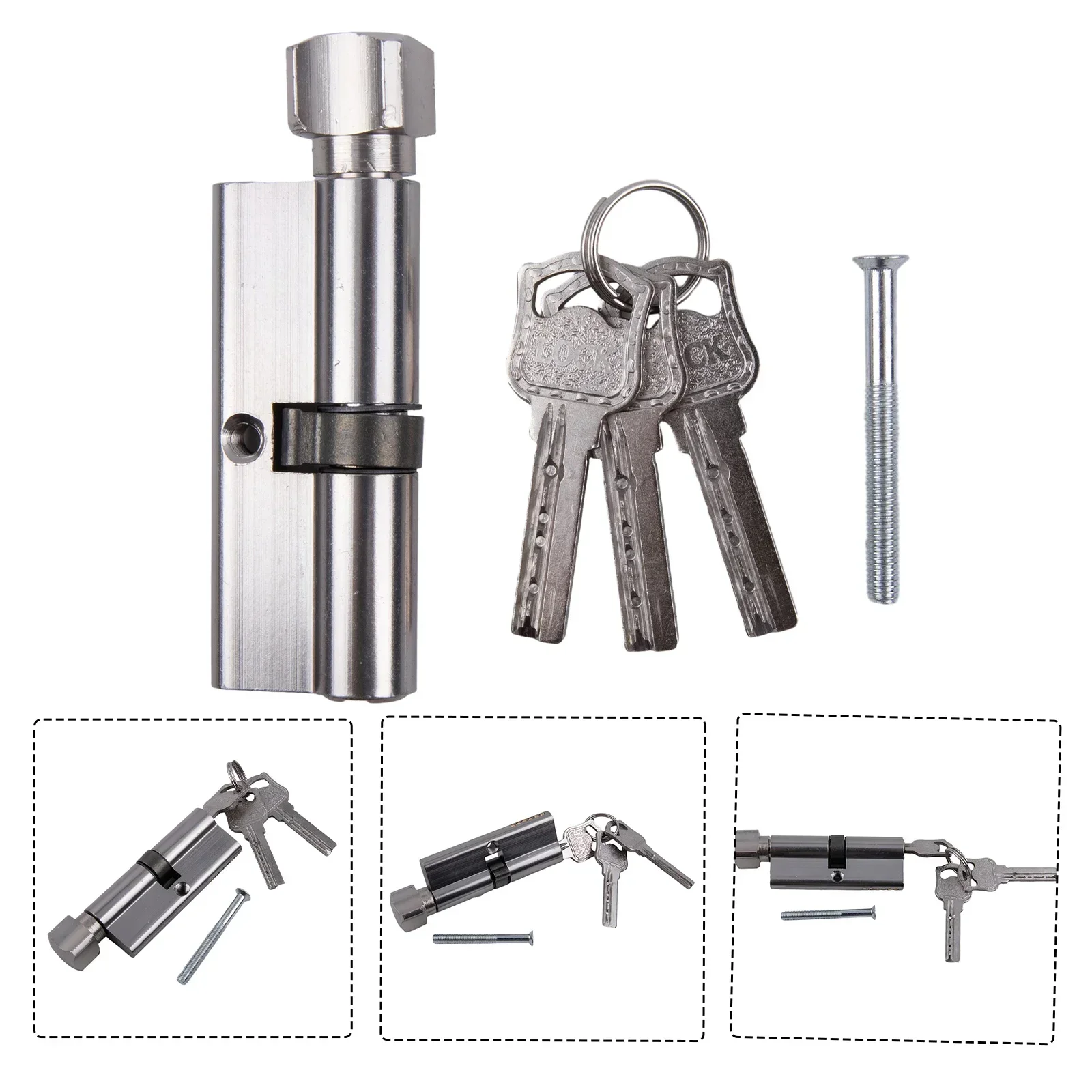 1PC 6Pin Lock Cylinder Aluminum Alloy Thumb Turn Locks For Doors Window Mailbox File Cabinet Hardware Accessories