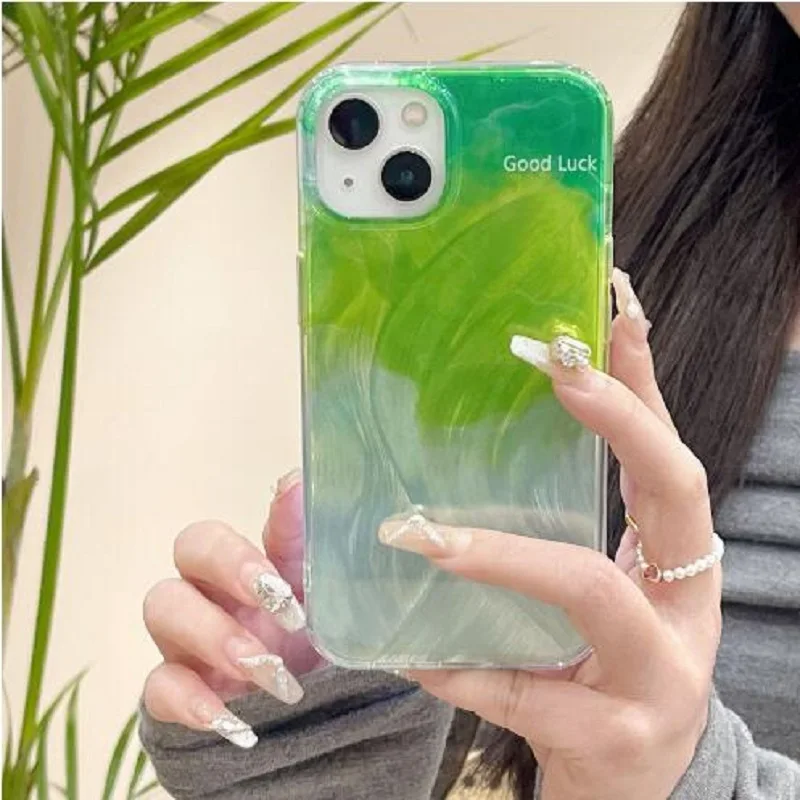 المألوف هالة الصباغة تصميم الليزر ريشة مطلي حافظة هاتف الكمبيوتر آيفون 15 14 13 12 11 Plus Pro Max غطاء جانبي من البولي يوريثان #3