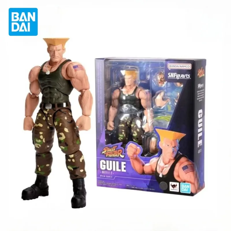 

Original Bandai Authentic SHF Street Fighter 6 Guile Stylish Hair Articulated PVC Game Action Figure Collectible Model Toy Gift