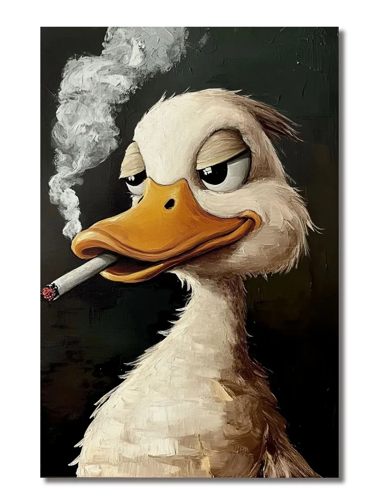 Duck creative illustration fun poster suitable for living room bedroom decoration painting home decoration