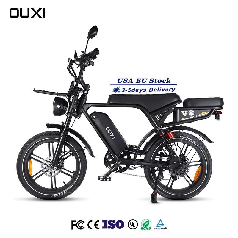 Europe USA marché V8 Ultra électrique VTT 250W 1000W moteur 15ah batterie au Lithium moyeu arrière gros pneu Sport ville OUXI vélo