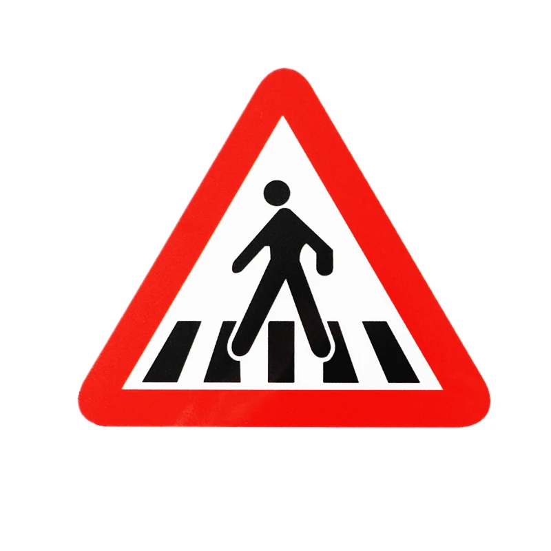 Warning Crosswalk Creative Car Stickers PVC Fashion Bumper Windshield Cover Scratches Auto Decal Motorcycle Laptop Decoration