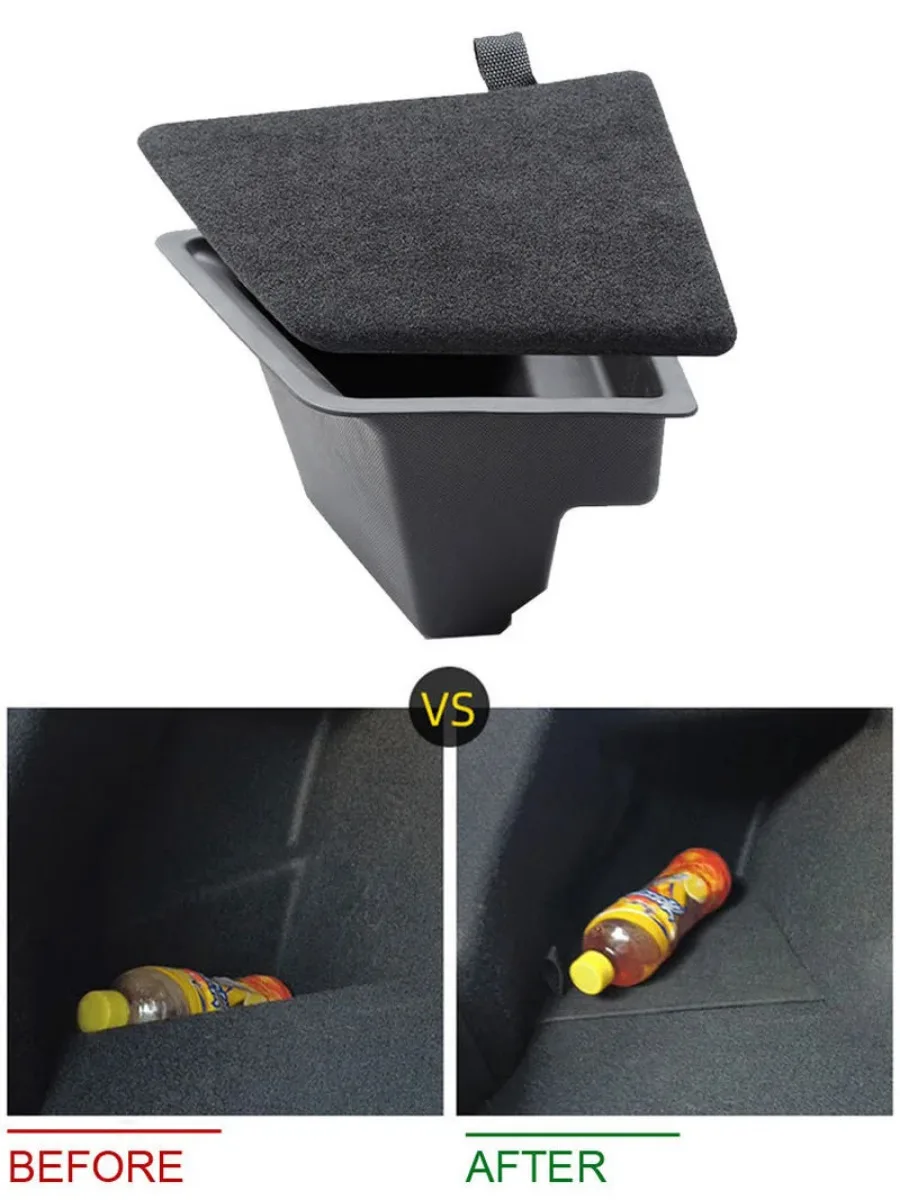 

Car Rear Trunk Left Storage Box Organizer Interior Space Fire Extinguisher Partition Trunk Organizer Case for 2022 Tesla Model 3