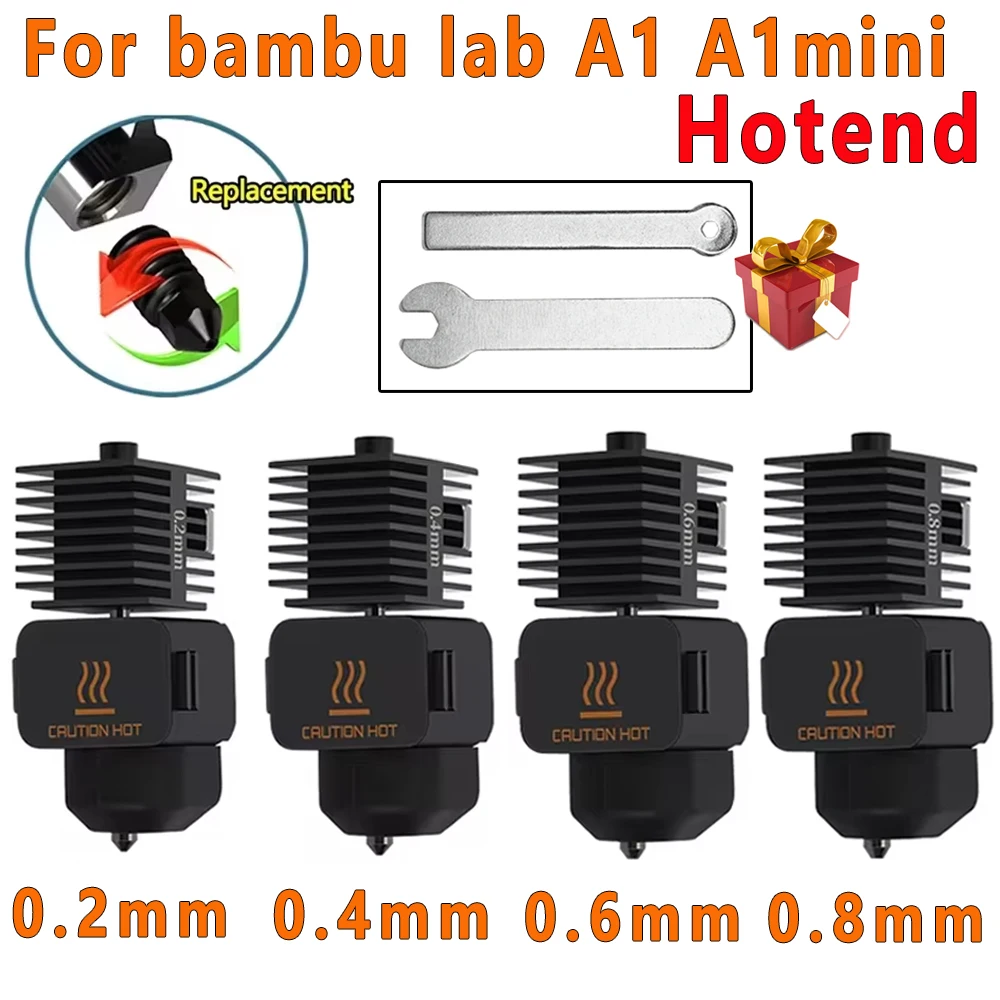 Hotend Bambu Lab A1 A1 mini Assembly Hotend Kit 0.2 0.4 0.6 0.8MM Replaceable Nozzle For 3D printer Bamboo Lab A1/A1 mini