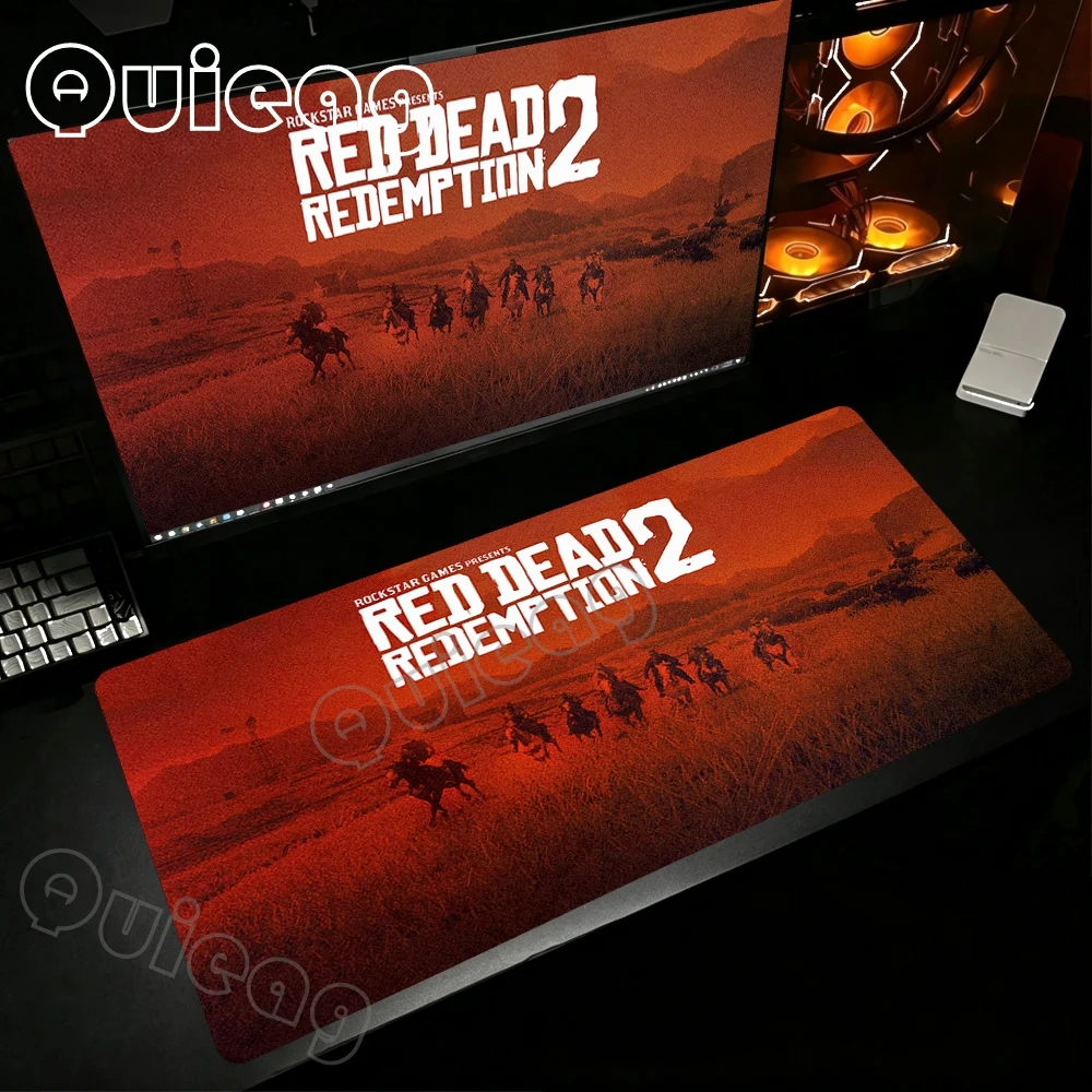 Grand tapis de souris Lockedge Red Dead Redemption 2, antidérapant, épais, coussin de jeu, pour bureau et étudiants