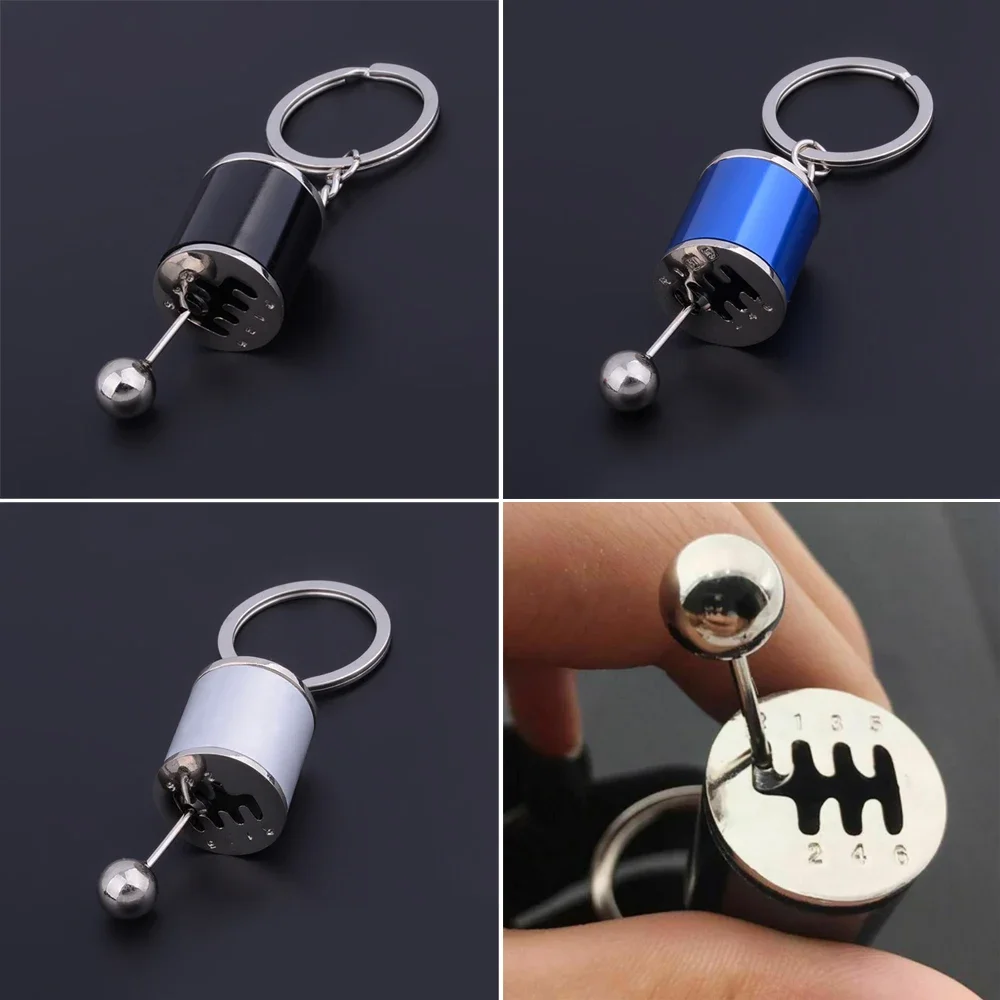 Auto Part Six Speed Manual Gearbox Keychain Shifter Car Change Shift Variator Metal Gear Lever Box Keychain Chain Accessories