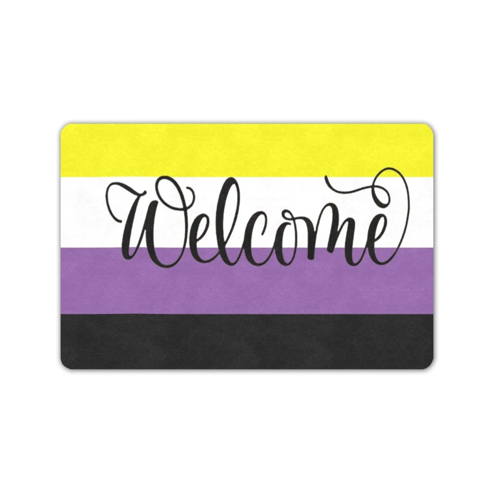 Progress Rainbow Pride Doormat LGBT Gay Lesbian Bisexual Community Support Decoration Welcome Door Floor Mat Rubber Non-Slip