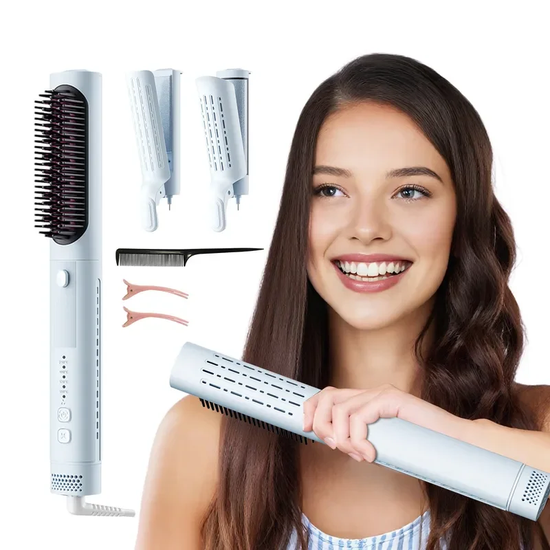 Cross-border Cold Air Styling Hair Straightener, Dormitory Multi-functional Three-in-one Non-marking Fluffy