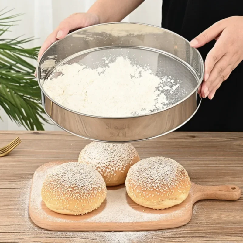 Kitchen Tools Accessories Cooking Sieve for Flour Tea Pasta Strainer Tamis Flours Mesh Rice Pastry Utensils Stainless Steel Mesh