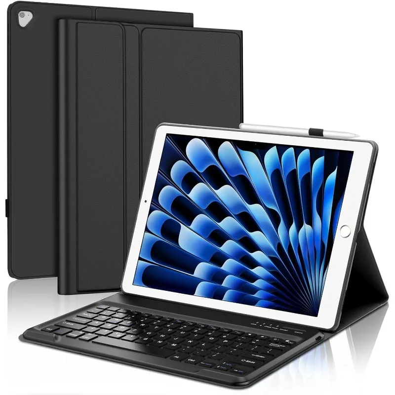 

Чехол с клавиатурой для iPad Pro 12,9, 1-го/2-го поколения 2015/2017 A1584/A1652/A1670/A1671, съемный беспроводной чехол с Bluetooth + держатель для карандашей