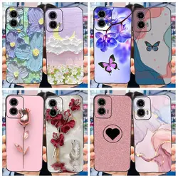 For Motorola Moto G24 Power Case 2024 New Fashion Flower Silicone Soft Back Cover For Moto G24 G34 Phone Case MotoG24 G 24 Coque