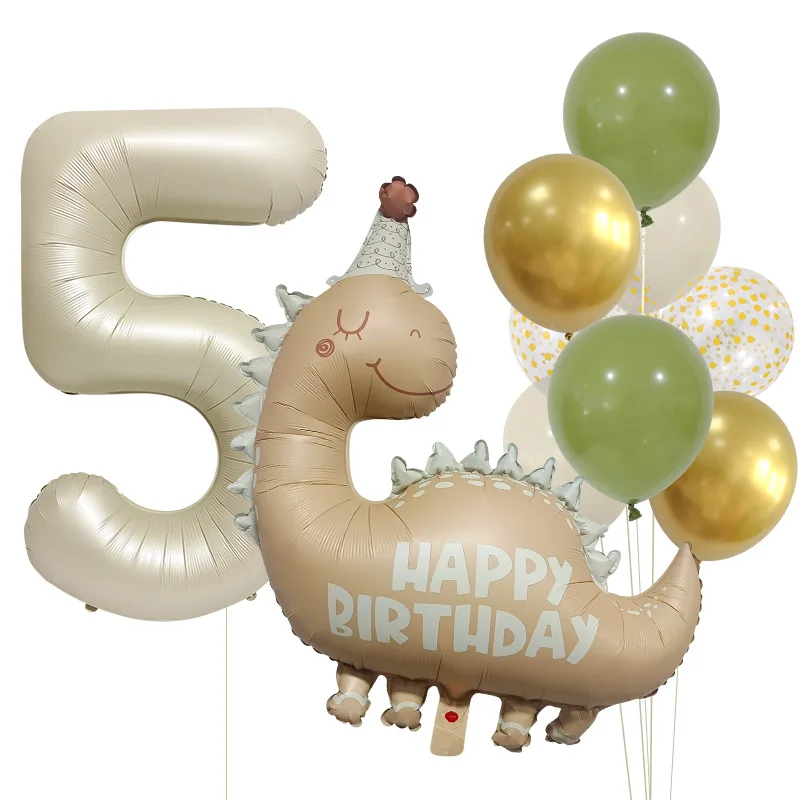 12-teiliges Dinosaurier-Zahlen-Geburtstagsballon-Set, perfekt für Kindergeburtstagsfeiern, Babypartys, Fotohintergründe und festliche Szenendekoration – Detail 8