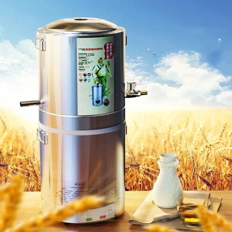 15L อุปกรณ์การต้มเบียร์เครื่องต้มเบียร์ในครัวเรือนขนาดเล็กเครื่องกลั่นอัตโนมัติเครื่องกลั่นน้ําค้างบริสุทธิ์ Distiller การต้มเบียร์ด้วยตนเอง