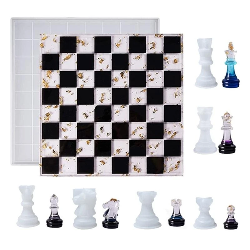 

X6HE Chess Piece Silicone Mold 3D Chess Resin Mold Chocolate Baking Tools