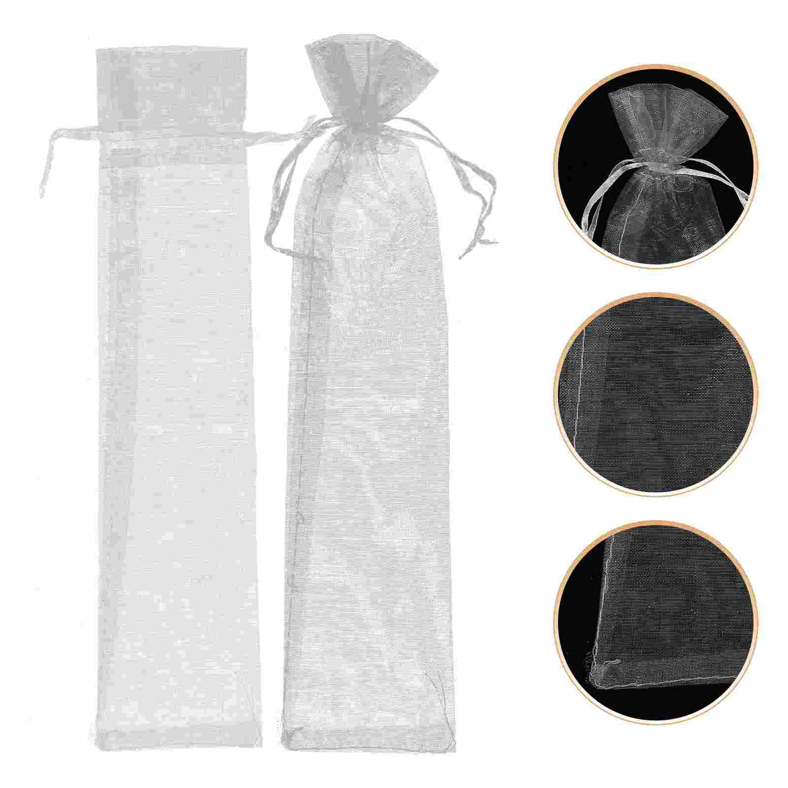 Little Bags for Jewelry Yarn Gift Mesh Drawstring Packing Organza Small Handheld Fan