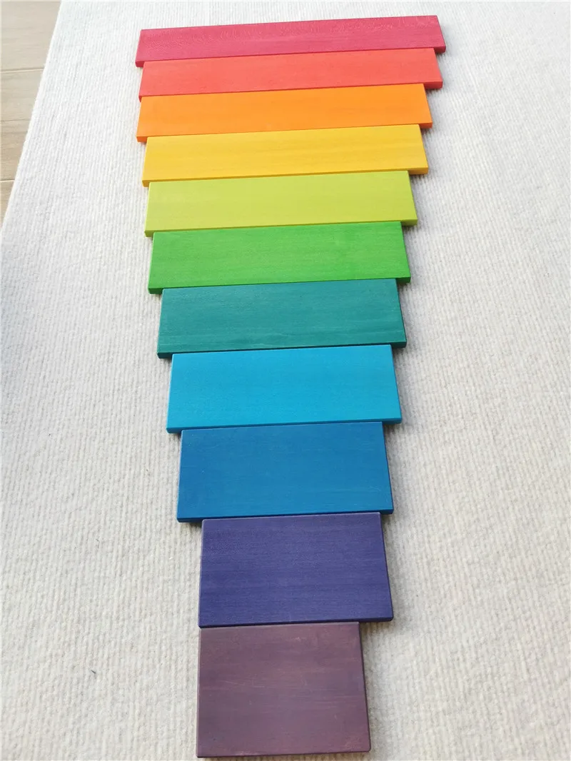 High Quality Wooden Toys Lime Wood Rainbow Arch Stacking Blocks Building Semi Color Sorting Peg Dolls Balls Slat for Kids Play image 3