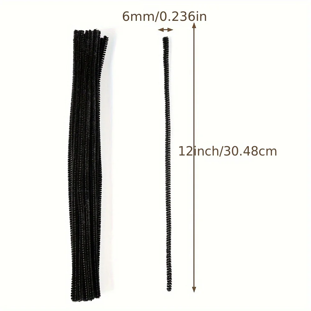 100 Pcs Black Pipe Cleaners,Pipe Cleaners for Crafts,Pipe Cleaner Crafts,Chenille Stems for Craft Kids DIY Arts&Crafts Supplies