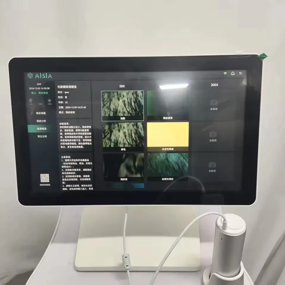 AIsia 16 Million Pixel AI Hair Follicle Analyzer 3 Spectrum 4 Magnification Mirror Professional Salon Hair Health Screening