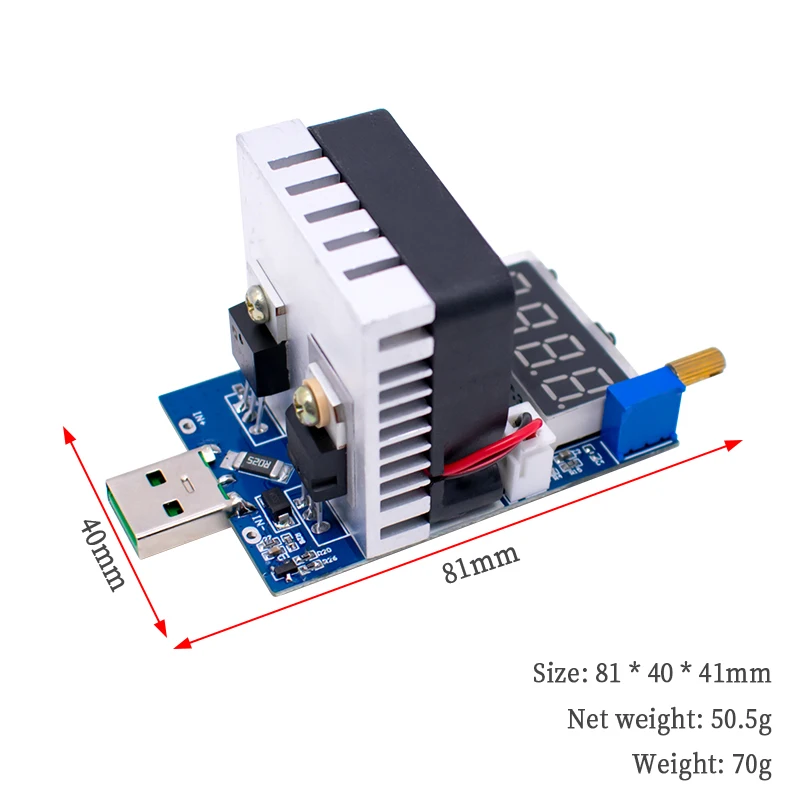 ZK-EL35 35W Electronic Load USB Digital Display Voltage Ammeter Battery Aging Adapter Charger Detection DC3.5-28V