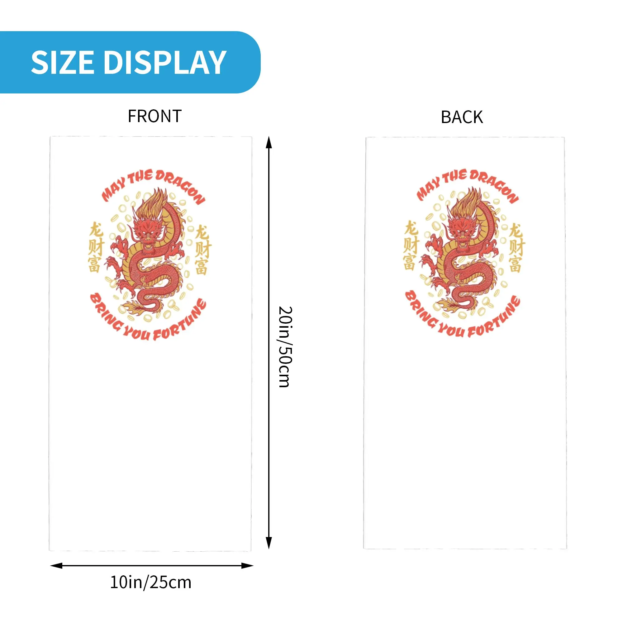 Custom Chinese Style Fortune Dragon Bandana Winter Neck Warmer Women Windproof Wrap Face Scarf for Ski Tradition Asian Myth