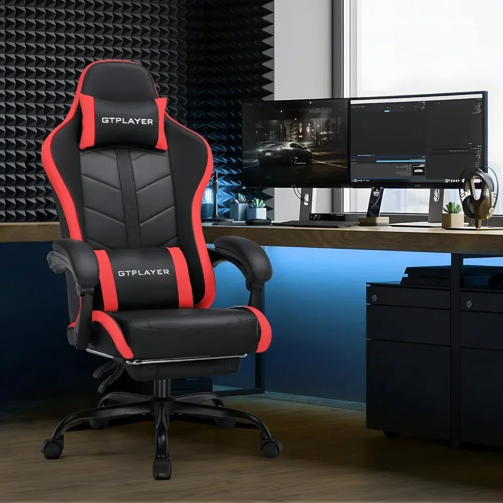 Gaming Chair, Computer Chair for Kids and Adults Office Chair, Linkage Armrests and Footrest, High Back Ergonomic PC Chair