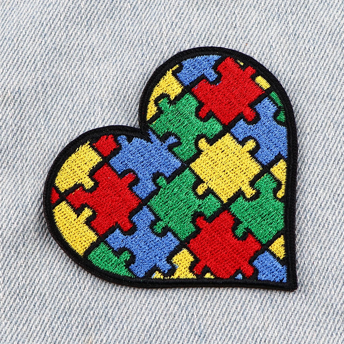 Autism Awareness Puzzle Embroidered Patches For Clothing Badge Adhesive Patches Cartoon Patches On Clothes Stickers Appliques