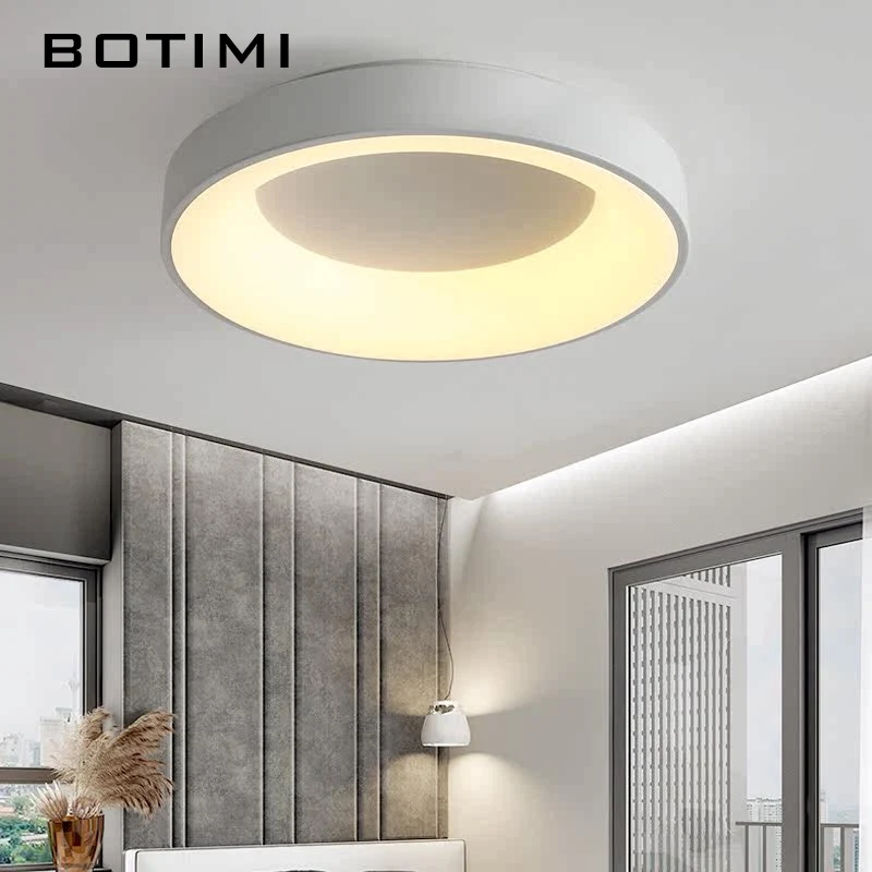 BOTIMI 30CM Round Metal Ceiling Lights For Corridor Modern Surface Mounted Bedroom Lighting Gray/Black/White/Golden Ceiling Lamp