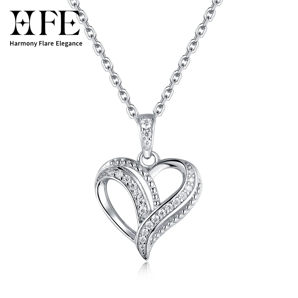 

Ожерелье с подвеской HFE Love, женские украшения, цвет D, VVS1, инкрустированный муассанитом, чистое серебро 925, женские модные аксессуары