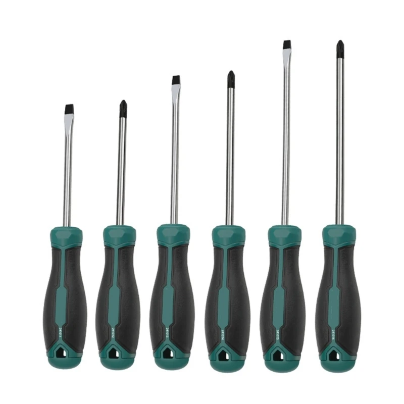 Screwdriver 6mm Crosses Rubber Handle Professional for Furniture Assembly and Automotive Repair Tool