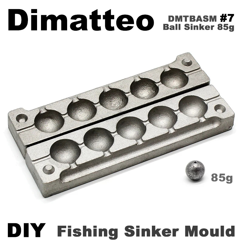 Dimatteo DIY Fishing Ball Sinker Mould DMTBASM/#7 Ball Sinker 85g 6 Cavities