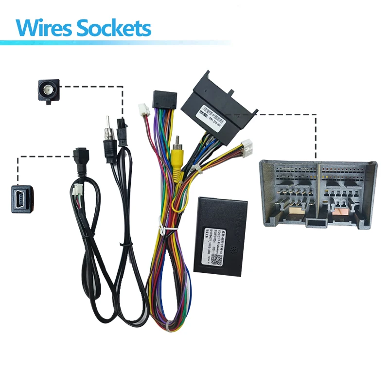 CAN Bus Decoder Quadlock Harness Adapter 16 Pin Plug Quad Lock Connector RCA Car Android Wiring Cable for  Ford focus 2019