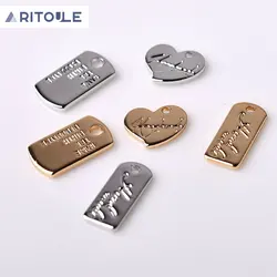 Version of the DIY brass plating plate English heart letter square earrings bracelet necklace pendant ornaments accessories