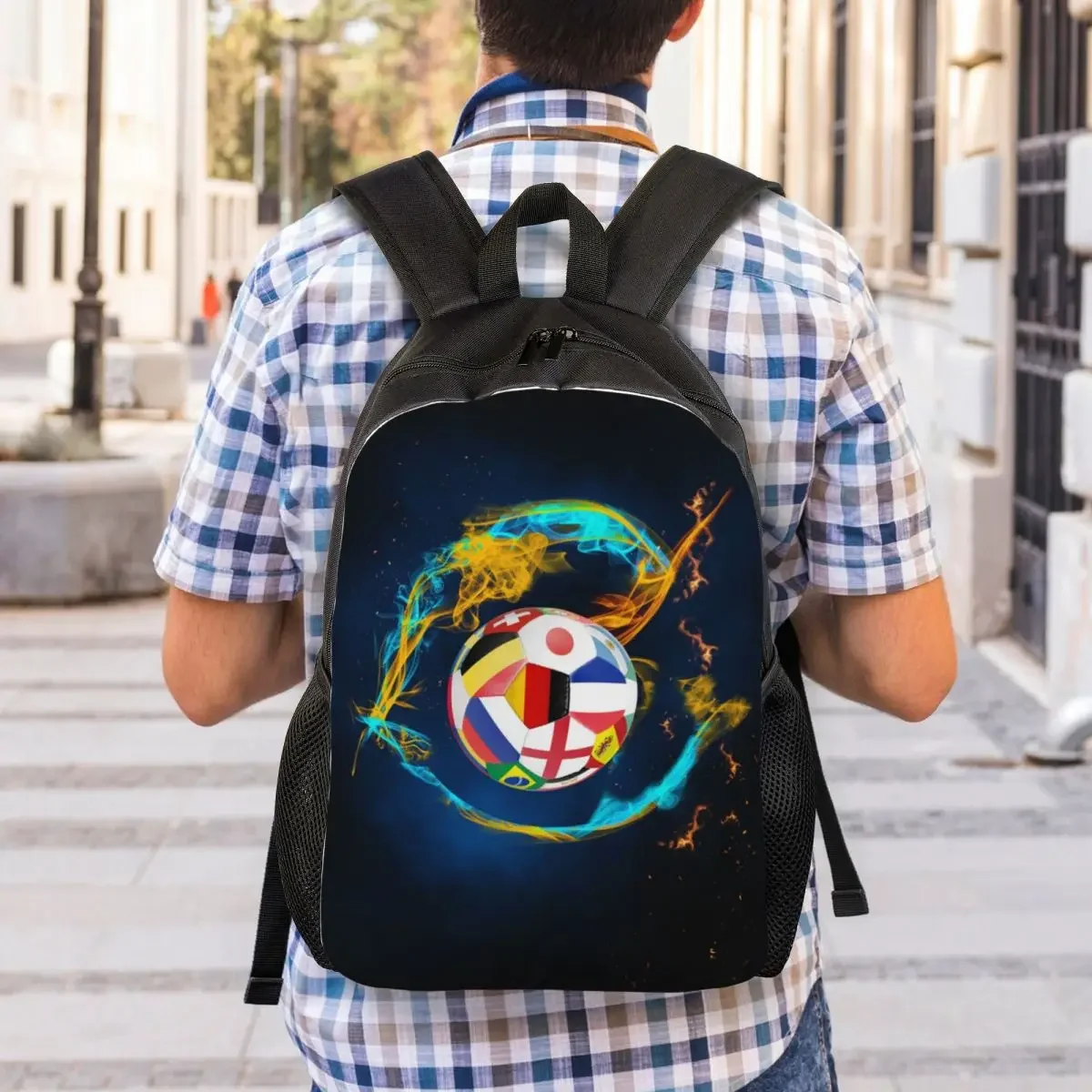 Custom Soccer Balls Lover Football Laptop Backpack Men Women Basic Bookbag for School College Student Sports Gift Bags