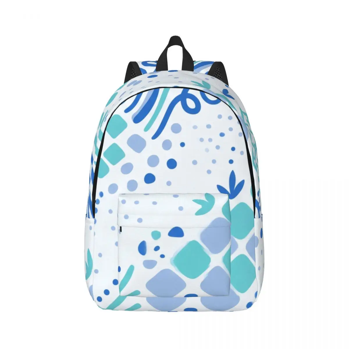 Sky Cloud Print Backpack Diagonal Checker Dot Trail Stripe Street Graphic Blue White Cool Bookbag for Girls Boys College Travel