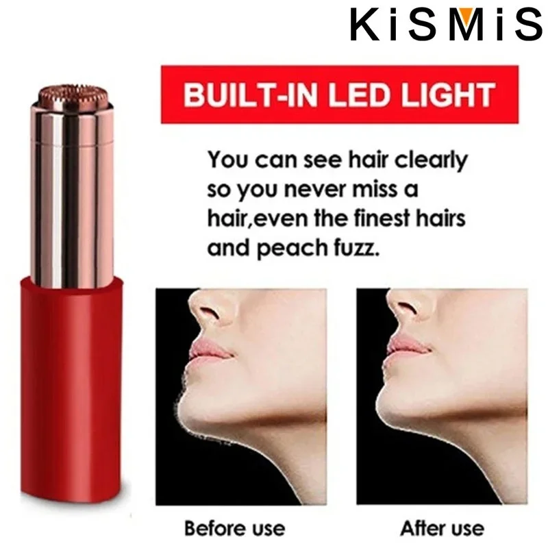 KISMIS Portable Lipstick Shaver Electric Eyebrow Trimmer Mini Razor Eyebrow Trimming Pen Epilator Lipstick Ladies Eyebrow Trimme