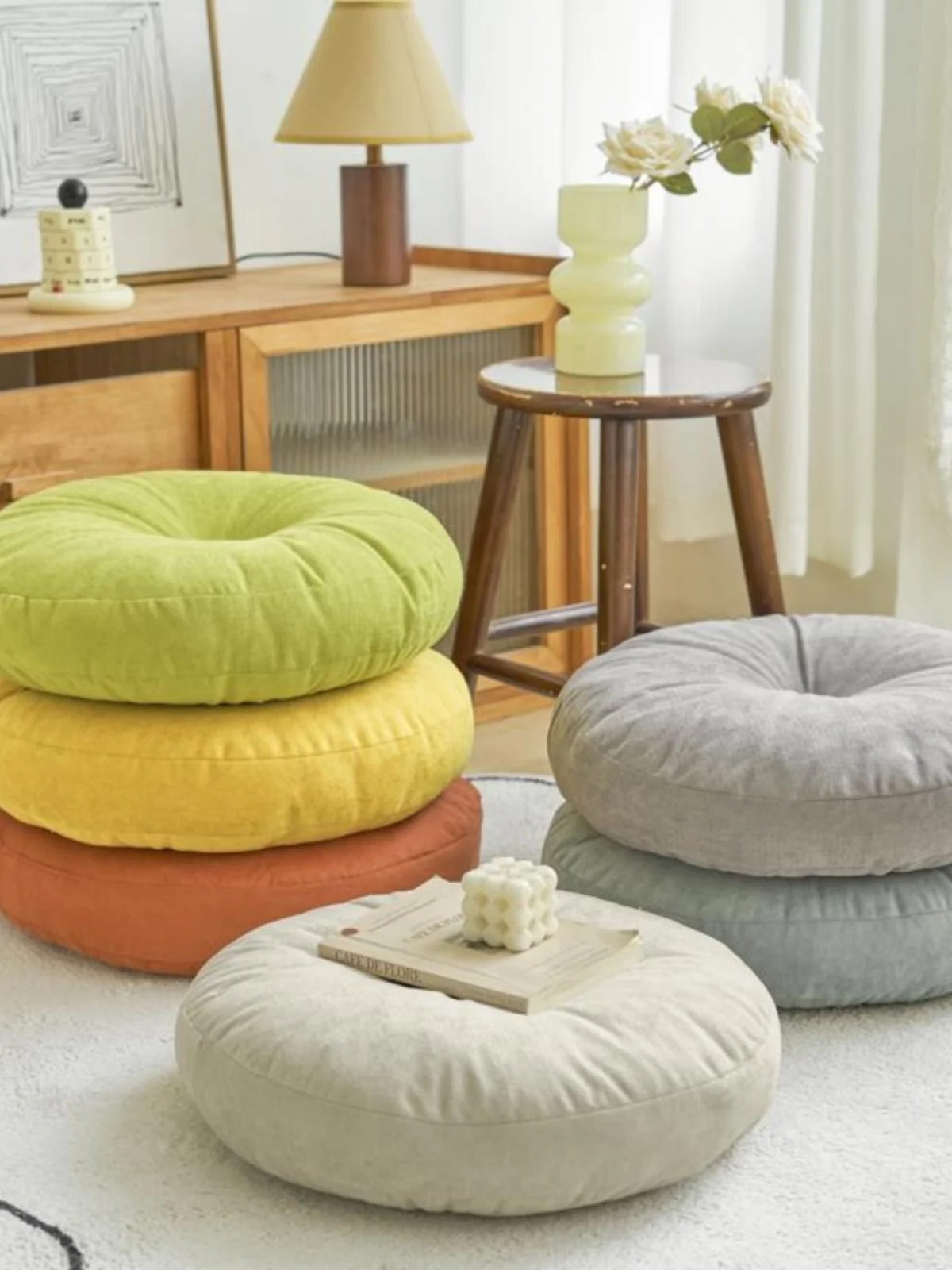 

Утолщенная круглая подушка-сидушка для стула: для офиса, учебы, обеденного стола, в ассортименте цветов, мягкая, для дома, для сидения на полу