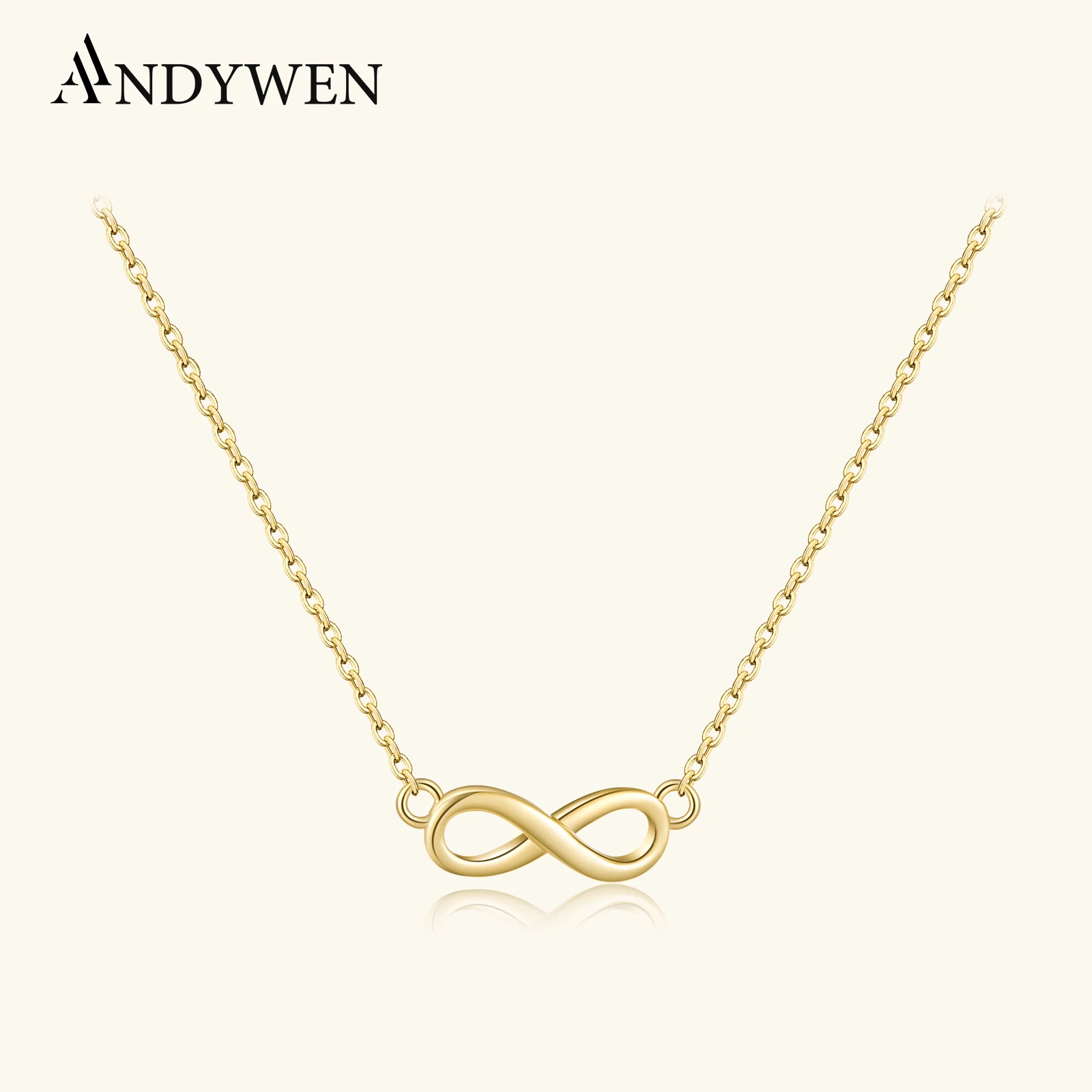 ANDYWEN 925 Sterling Silver Gold Best Friendship Pendant Charm Luxury Chain Necklace 2021 Women Women Wedding Jewelry Gift